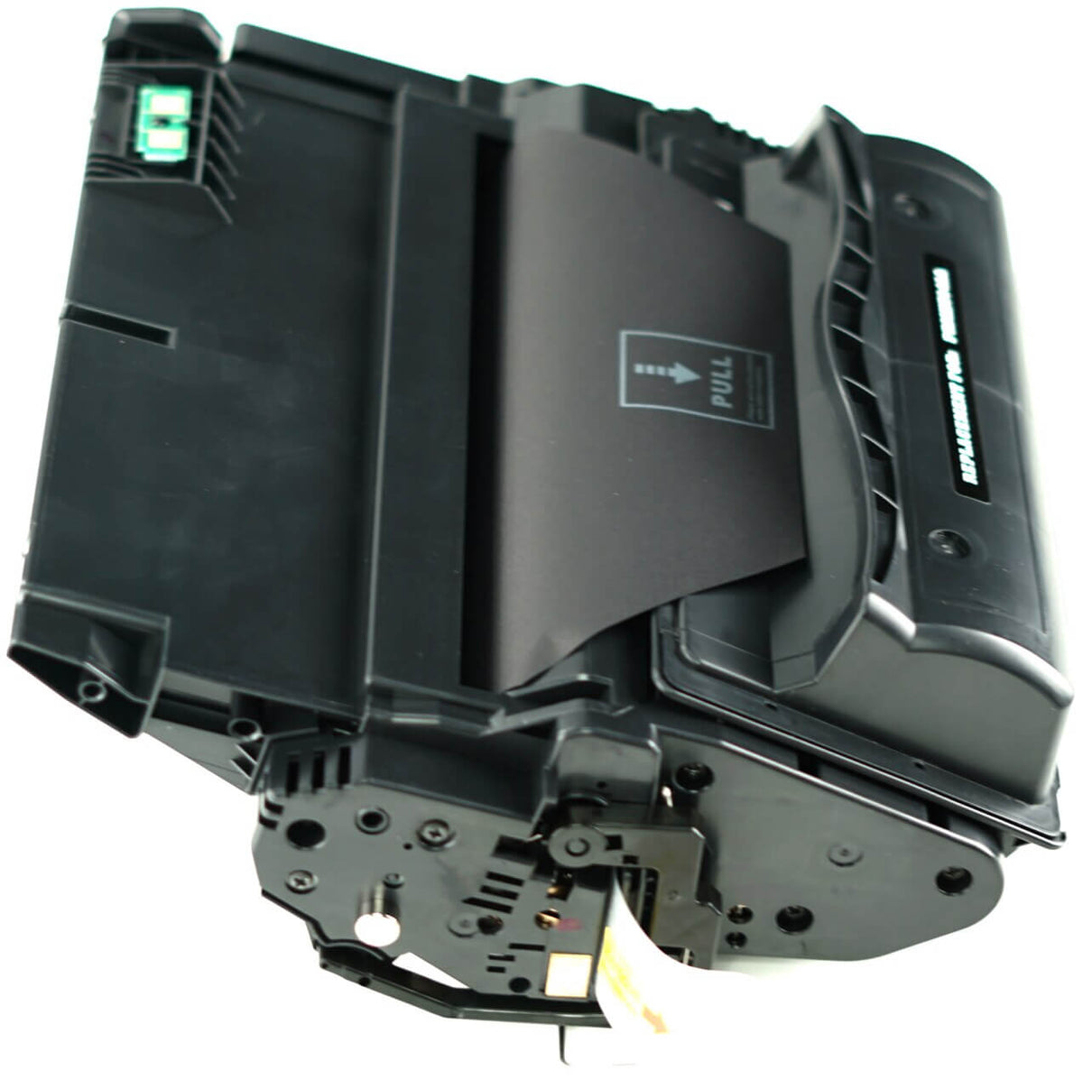 This is the left side view of the Hewlett Packard 45A black replacement laserjet toner cartridge by NXT Premium toner