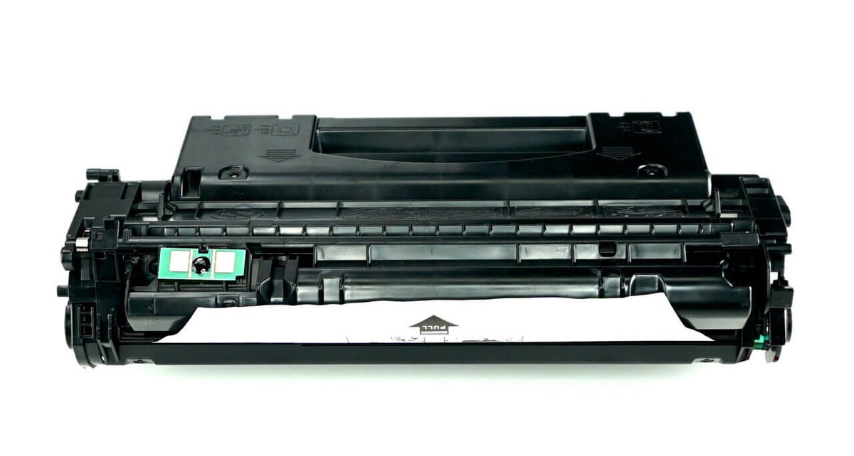 This is the back view of the Hewlett Packard 49X black replacement laserjet toner cartridge by NXT Premium toner