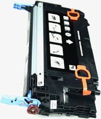 This is the right side view of the Hewlett Packard 501A black replacement laserjet toner cartridge by NXT Premium toner