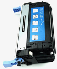 This is the side view of the Hewlett Packard 643A black replacement laserjet toner cartridge by NXT Premium toner