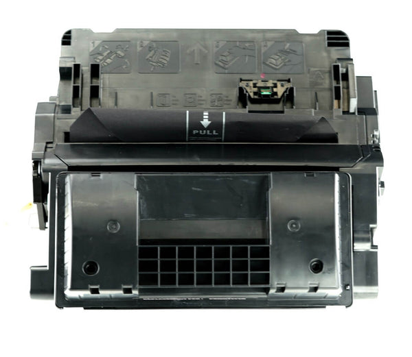 This is the front view of the Hewlett Packard 64X black replacement laserjet toner cartridge by NXT Premium toner