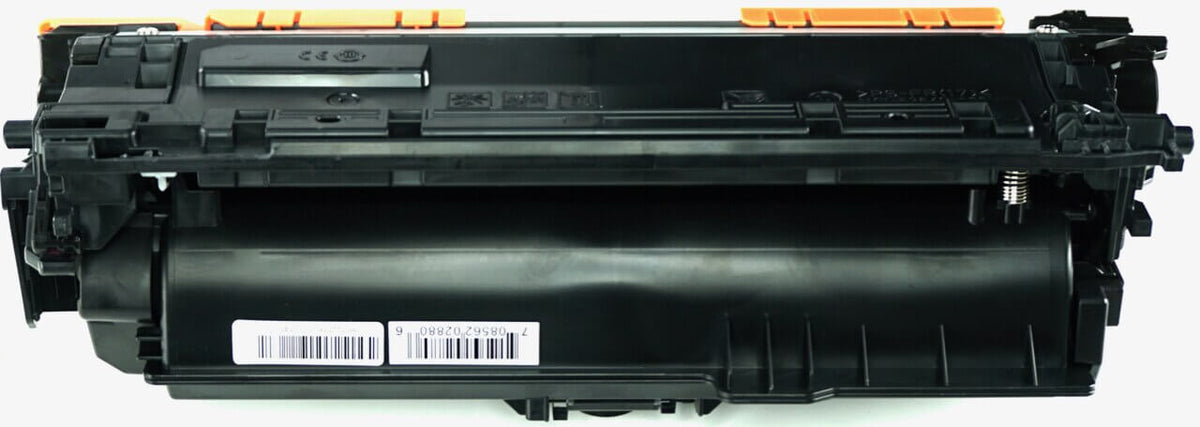 This is the back view of the Hewlett Packard 654X black replacement laserjet toner cartridge by NXT Premium toner