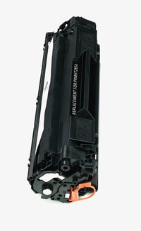 This is the side view of the Hewlett Packard 85X black replacement laserjet toner cartridge by NXT Premium toner