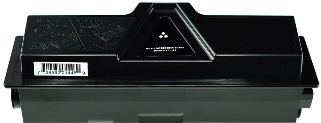This is the front view of the Kyocera TK1142 replacement laserjet toner cartridge by NXT Premium toner