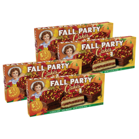 Four boxes of Little Debbie Chocolate Fall Party Cakes with 40 cakes in 20 twin-wrapped packages