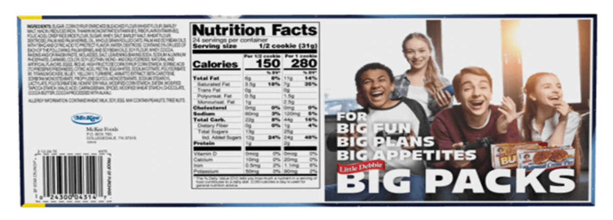 Little Debbie Star Crunch Big Pack (Nutrition Facts)