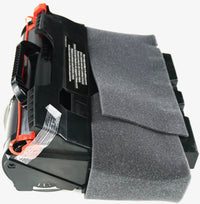 This is the left side view of the Lexmark T644 black replacement laserjet toner cartridge by NXT Premium toner