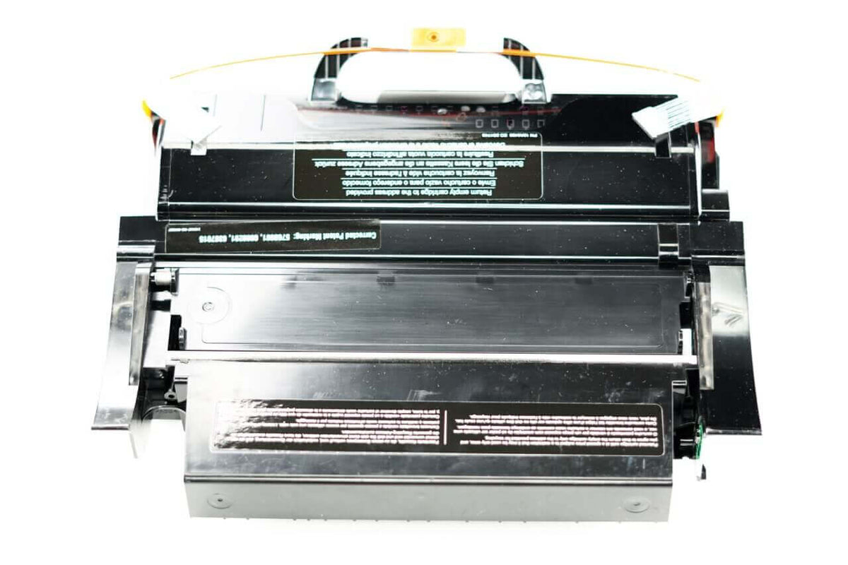 This is the back view of the Lexmark T650 black replacement laserjet toner cartridge by NXT Premium toner