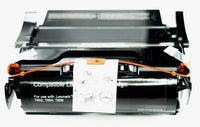 This is the front view of the Lexmark T650 black replacement laserjet toner cartridge by NXT Premium toner