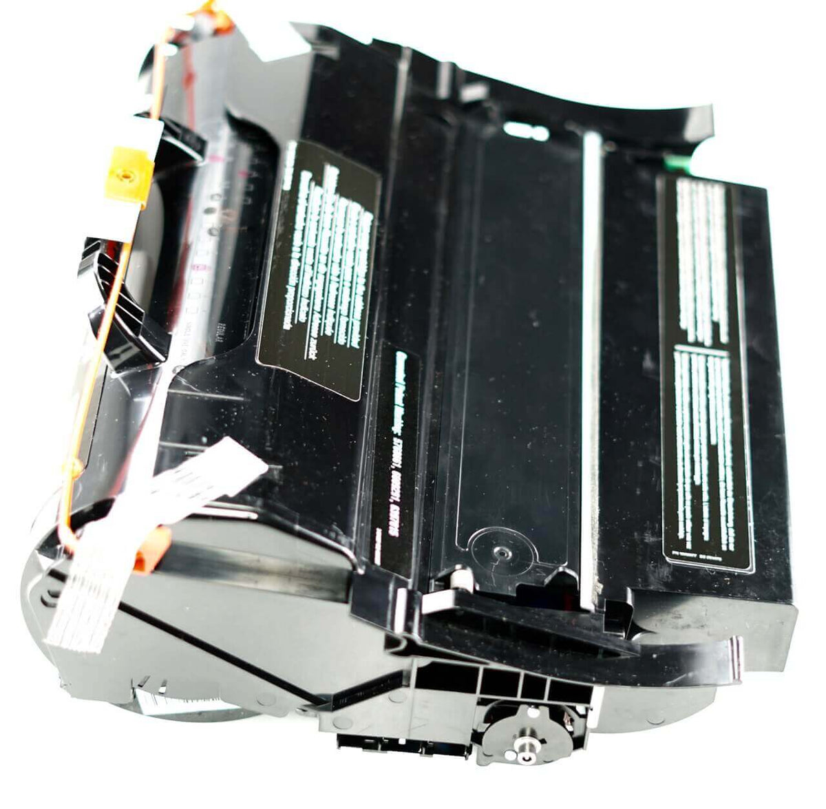 This is the side view of the Lexmark T650 black replacement laserjet toner cartridge by NXT Premium toner