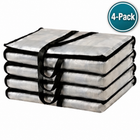LiftEZ Heavy Duty Semi-Transparent Moving Bags, 23-Gallon Reusable Storage Totes with Reinforced Handles & #5 Metal Zippers, Water-Resistant, 75 lb Capacity, 4 Pack