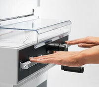 Patented EASY CUT blade activation bars ensure true, two-hand operation. The EASY CUT blade activation bars are located right on the front of the cutter.