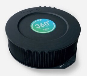 This is an image of the MBM Ideal AP60 PRO 360 degree air filter. It is the only 360 degree filter in MBM's air purifier lineup.