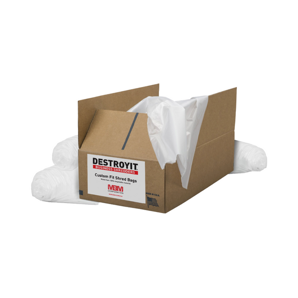 MBM 920 Shred Bag with paper shreddings for use in the MBM 2502, 2503, 2602, 2603, 2604, 3102, 3103 and 3104 shredders