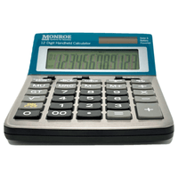 Monroe Handheld 12-Digit Calculator With Check And Correct Functionality (Blue Low)