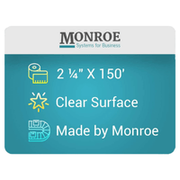 Monroe AR12225 2 1/4" x 150' Exclusive 20 Lb. Single-Ply Paper Rolls (12-Rolls) (AR12225) (Info)