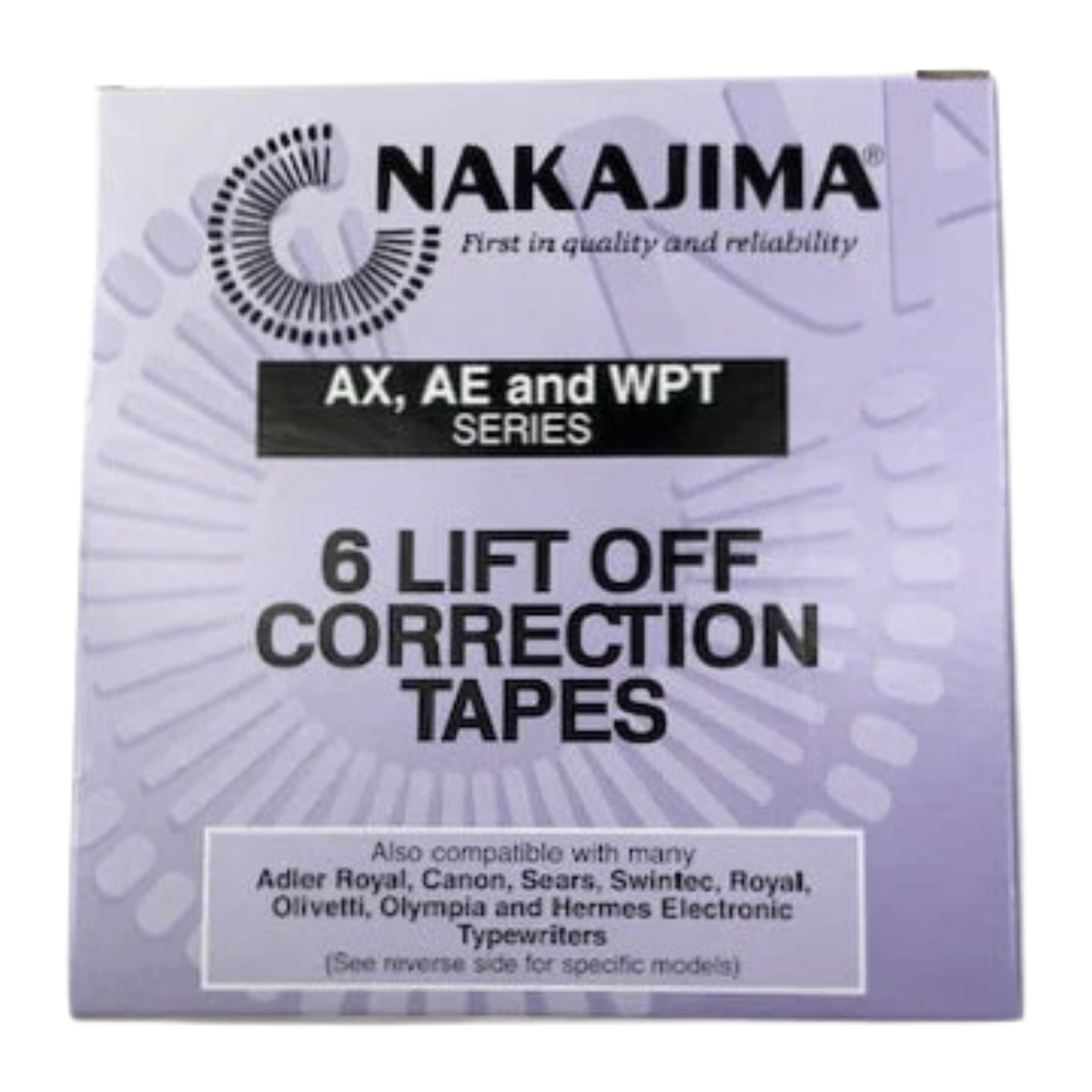 Nakajima Lift Off Tape - 2,000 Characters  - 6 Units (Fits WPT-150 & WPT-160)