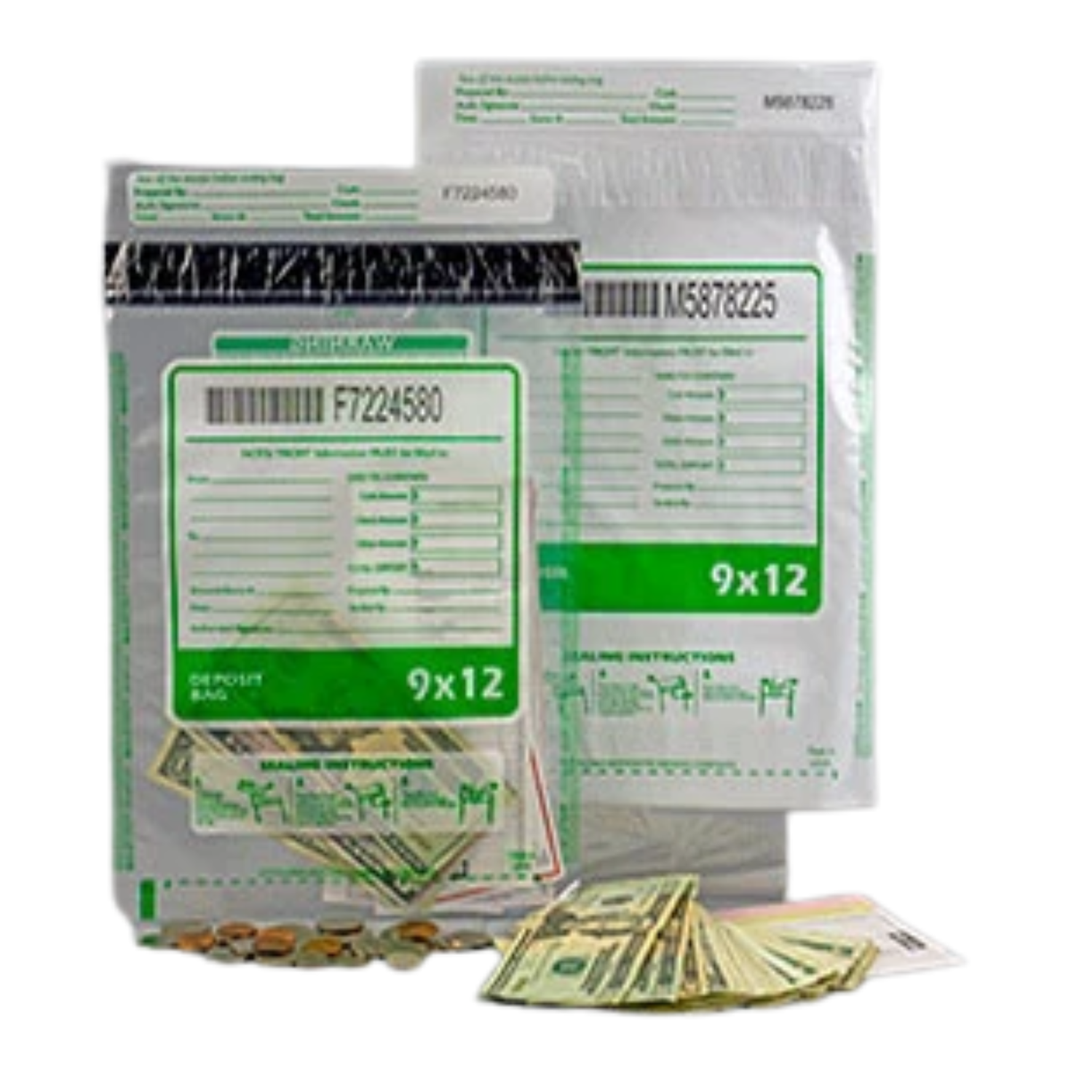 Novolex SSD912C Clear Tamper-Evident Deposit Bags, 9" × 12" – 500/Carton