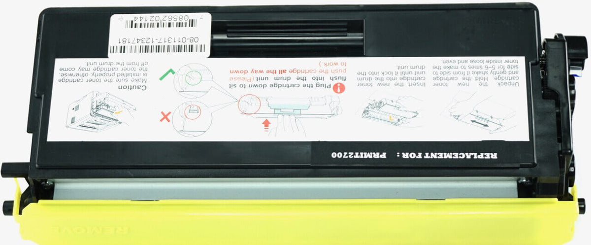 This is the back view of the Pitney Bowes 484-5 black replacement laserjet toner cartridge by NXT Premium toner