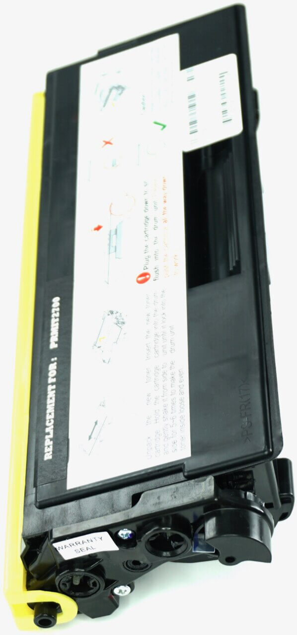 This is the left side view of the Pitney Bowes 484-5 black replacement laserjet toner cartridge by NXT Premium toner