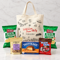Di Bruno Bros. Philly Favorites Gift Bag with reusable tote and Philadelphia snacks.