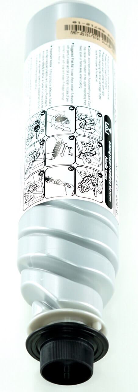 This is the back view of the Ricoh Aficio 1515 black replacement laserjet toner cartridge by NXT Premium toner