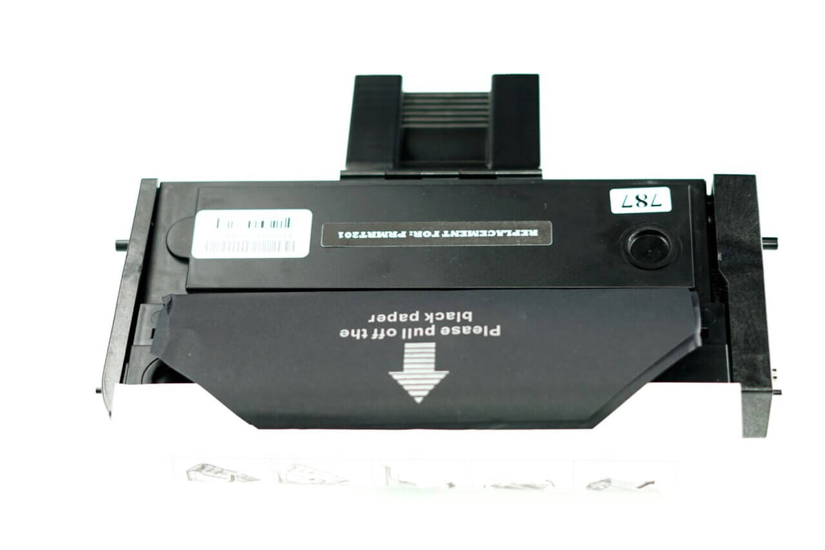 This is the back view of the Ricoh Aficio 407259 black replacement laserjet toner cartridge by NXT Premium toner
