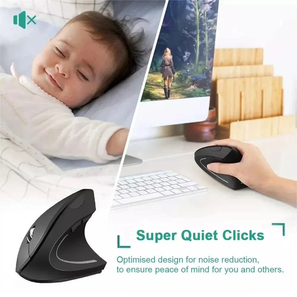 Monroe Ergonomic Vertical Wireless Mouse with Adjustable DPI