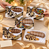 Sarah’s gluten-free chocolate-covered pretzel gift boxes arranged for birthdays, celebrations and group gifting