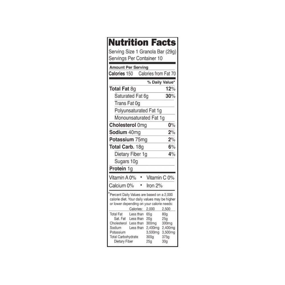Sunbelt Bakery Fudge Dipped Coconut Chewy Granola Bars (Nutrition Info)