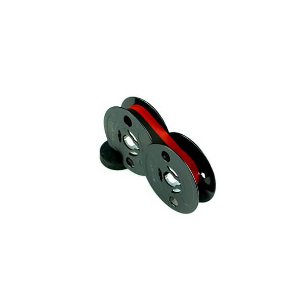 Side view of GRC T2 black and red universal typewriter cloth ribbon