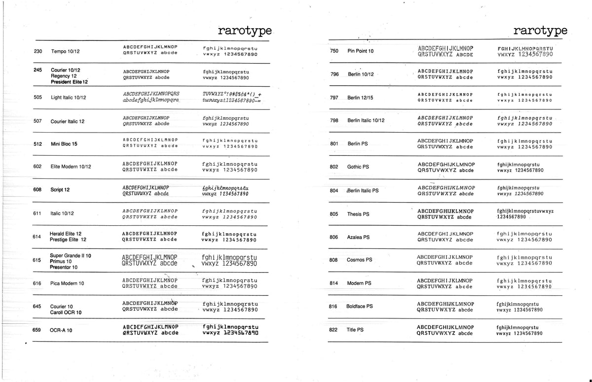 Canon Script 12 Printwheel by Rarotype