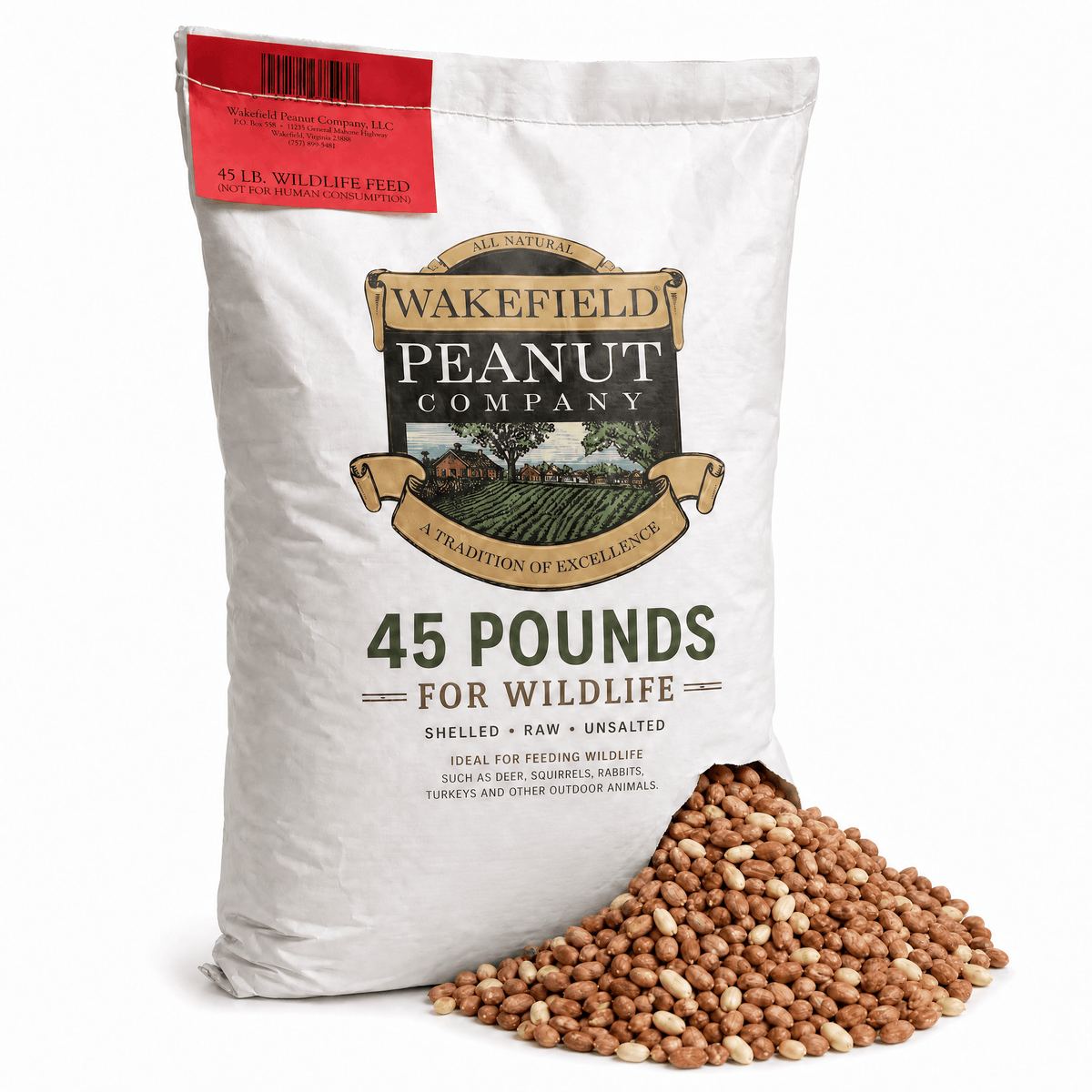 Wakefield Virginia Peanuts Shelled Animal Peanuts, 45 LBS