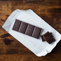 Pieces of Di Bruno Bros. dark chocolate salted caramel bar