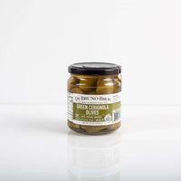 Jar of Di Bruno Bros. green Cerignola olives