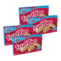 Four boxes of Drake's Cherry Fruit Pies containing 32 individually wrapped pies total