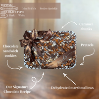 Ingredient guide for Sarah’s gluten-free milk chocolate bark platter with dehydrated marshmallows