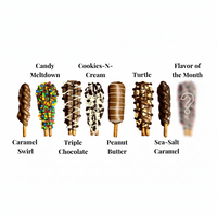 Flavor selection guide for Sarah’s 14-piece pretzel tower with caramel, candy, cookie, chocolate, peanut butter and monthly choices