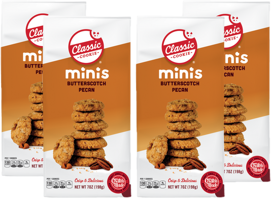 Classic Cookie Minis Crispy Butterscotch Pecan Cookies, 4 Bags, 7 oz. Each